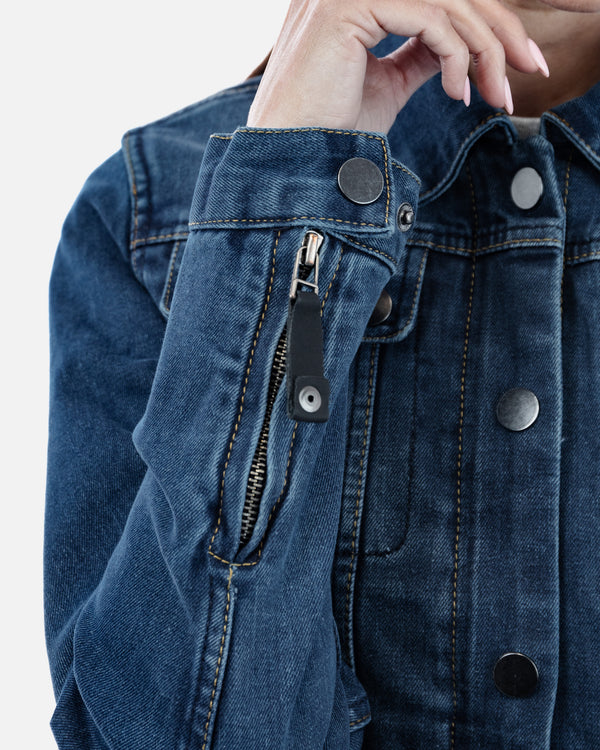 Tura Trucker Washed Blue Ladies Motorcycle Denim Jacket