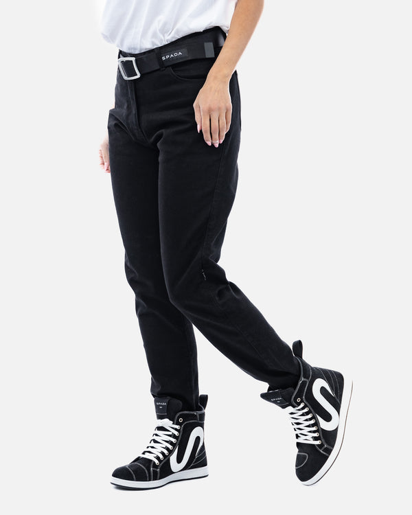 Drifter Ladies Solid Black Motorcycle Jeans