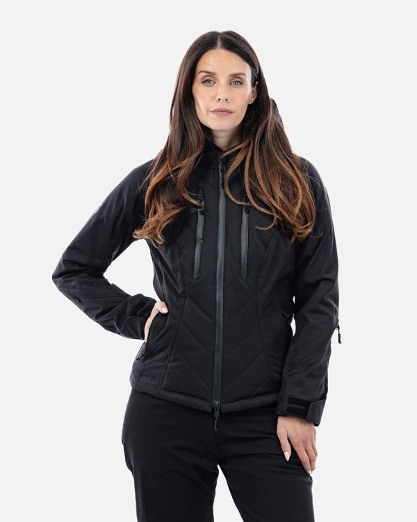 Bella Black Quilted Ladies Motorcycle Jacket