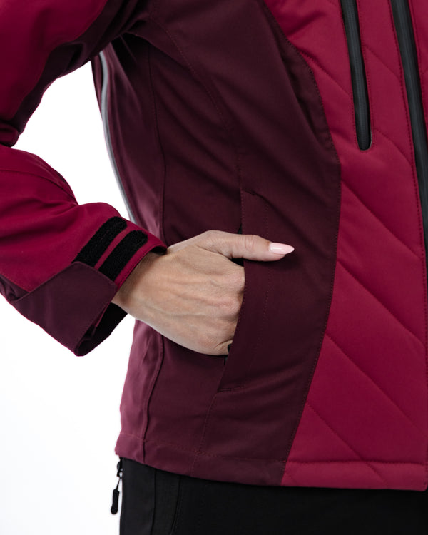 Bella Port Red Quilted Ladies Motorcycle Jacket