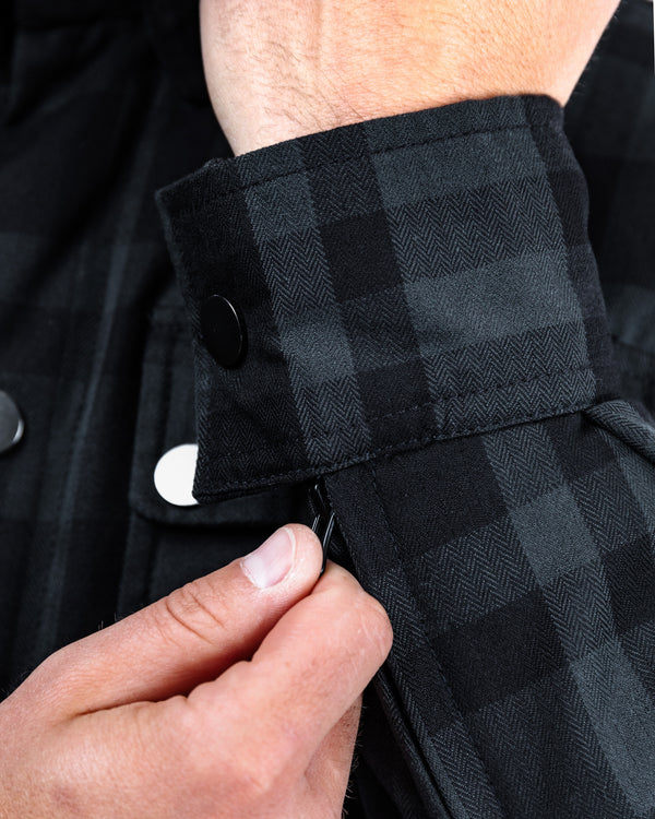 Ember Black & Grey Chequered Motorcycle Shirt