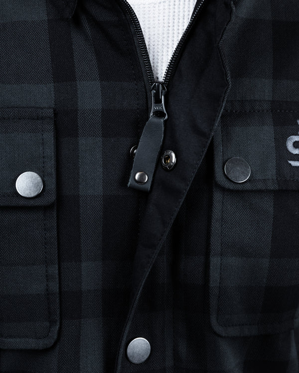 Ember Black & Grey Chequered Motorcycle Shirt