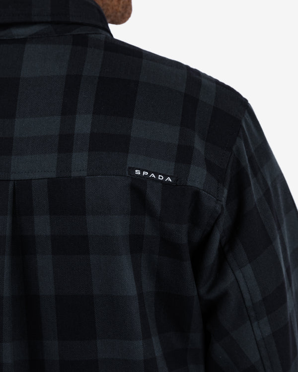Ember Black & Grey Chequered Motorcycle Shirt