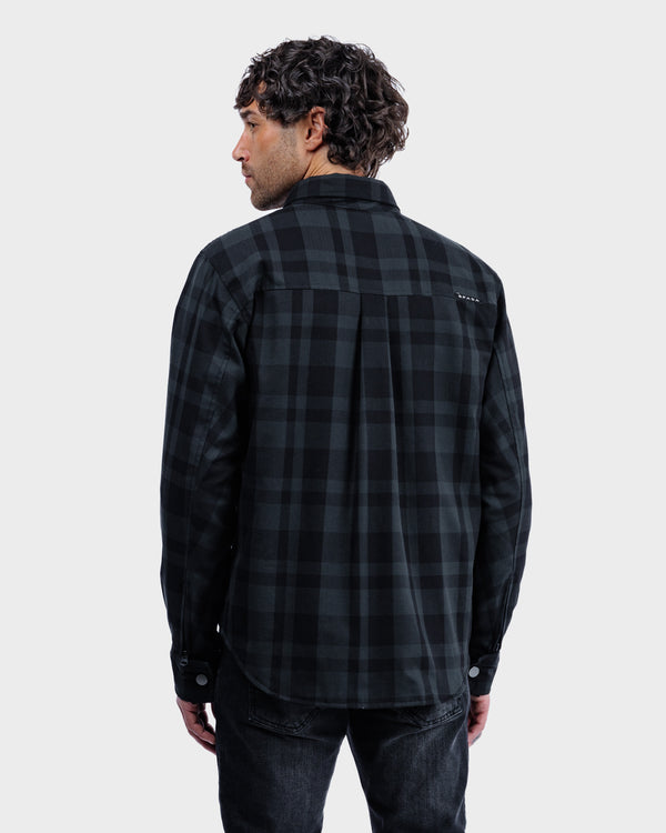 Ember Black & Grey Chequered Motorcycle Shirt