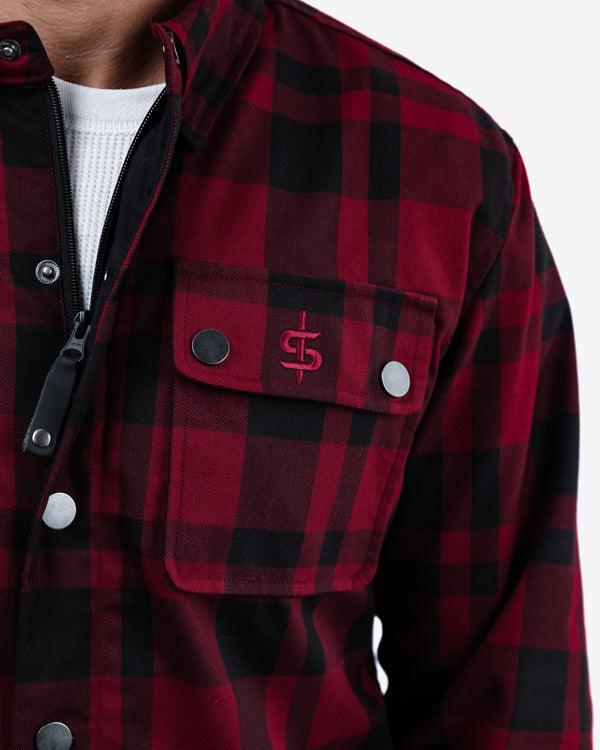 Ember Black & Red Chequered Motorcycle Shirt