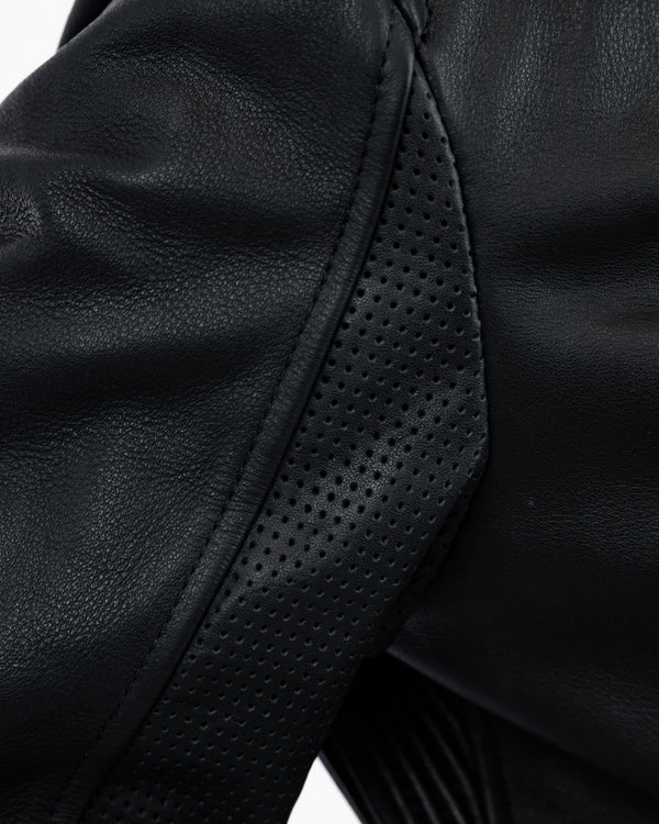Lancer Ladies Black Leather Motorcycle Jacket