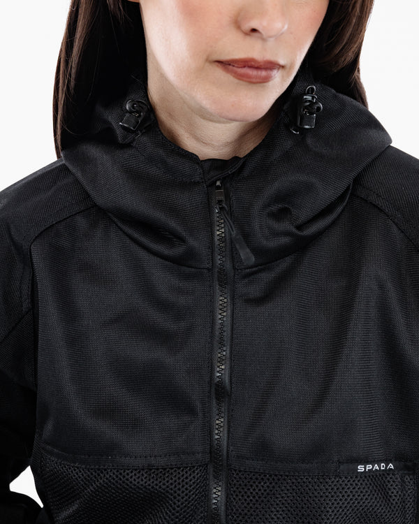 Hooded Air Black Ventilated Motorcycle Jacket