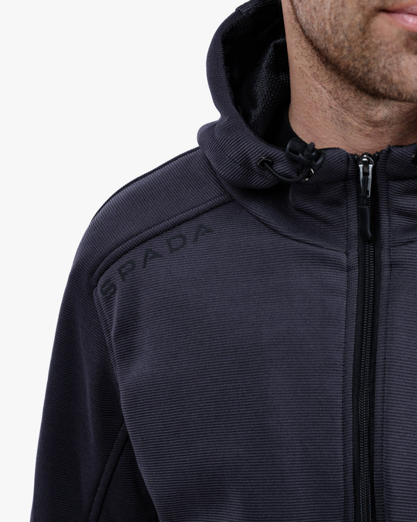 Blade Grey Turbulence Zip Up Unisex Motorcycle Hoodie