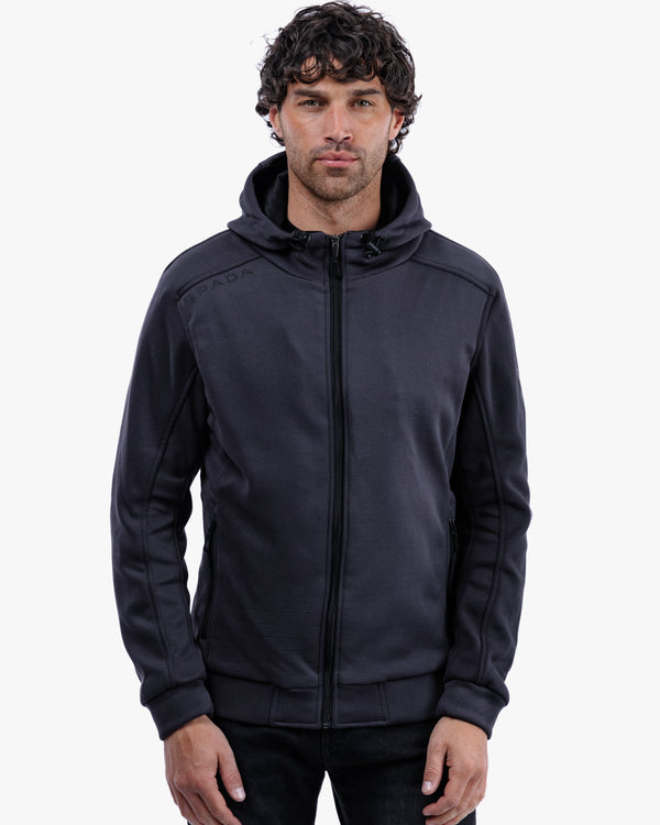 Blade Grey Turbulence Zip Up Unisex Motorcycle Hoodie