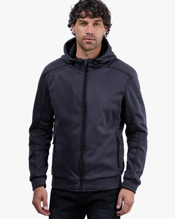 Blade Grey Turbulence Zip Up Unisex Motorcycle Hoodie