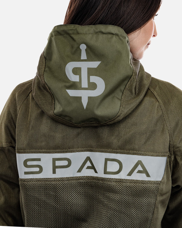 Hooded Air Olive Green Ventilated Motorcycle Jacket