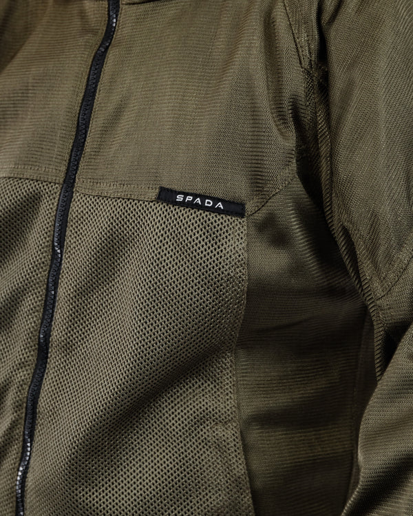 Hooded Air Olive Green Ventilated Motorcycle Jacket