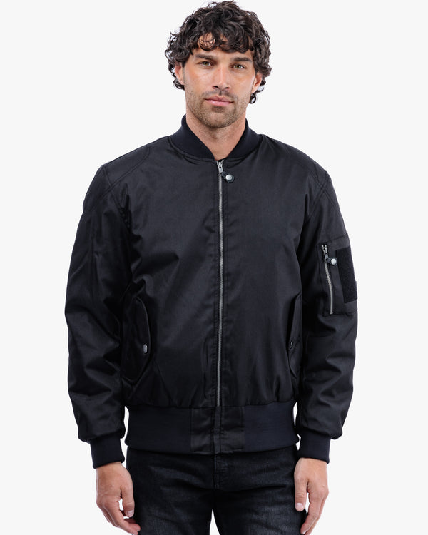 Airforce MA1 Black Motorcycle Bomber Jacket
