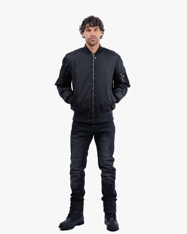 Airforce MA1 Black Motorcycle Bomber Jacket