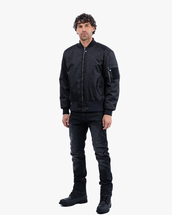 Airforce MA1 Black Motorcycle Bomber Jacket