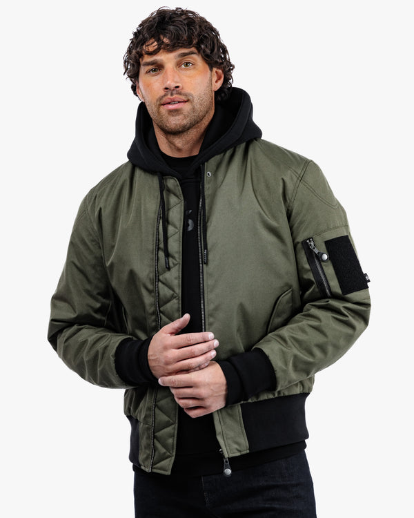 Airforce MA1 Olive Green Motorcycle Bomber Jacket