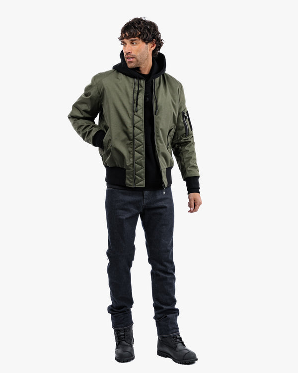 Airforce MA1 Olive Green Motorcycle Bomber Jacket