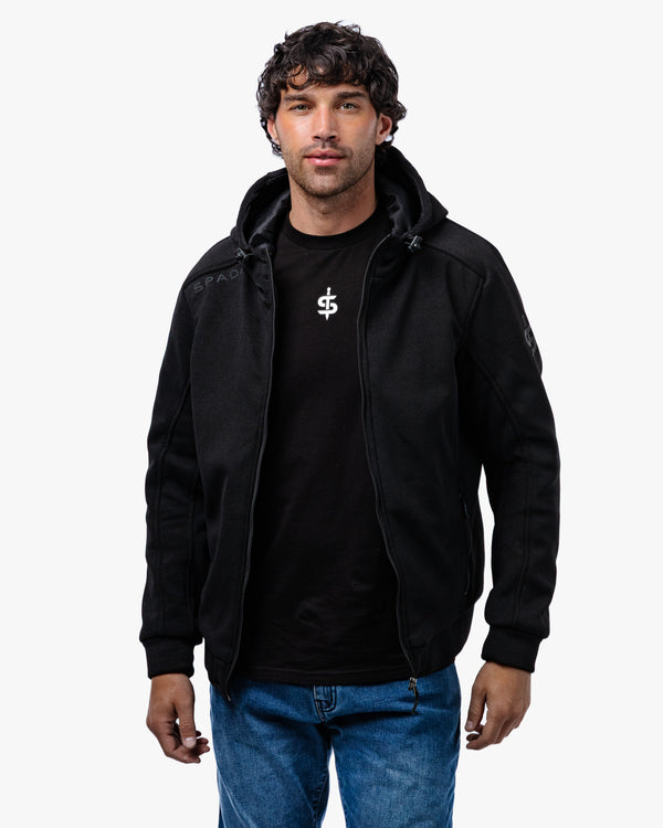 Blade Black Zip Up Unisex Motorcycle Hoodie