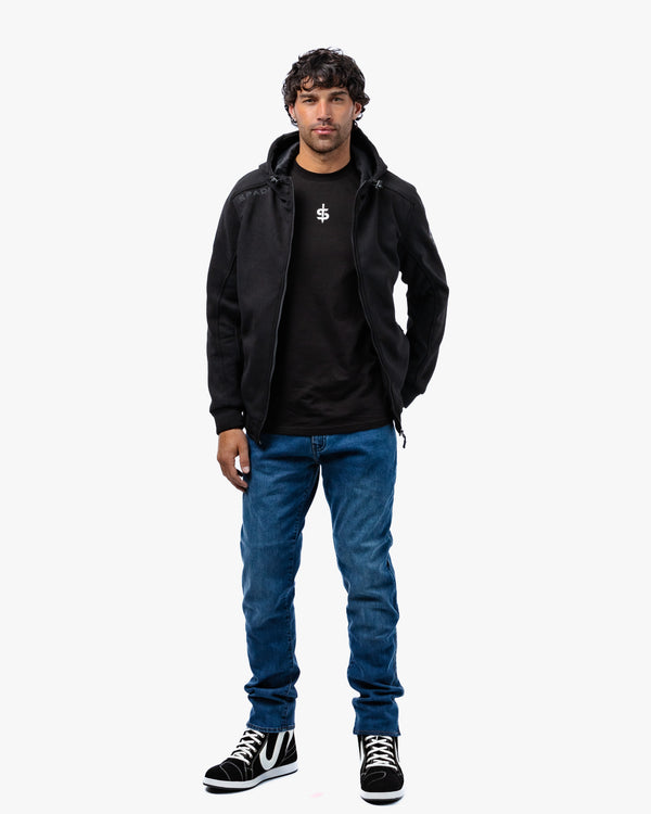 Blade Black Zip Up Unisex Motorcycle Hoodie