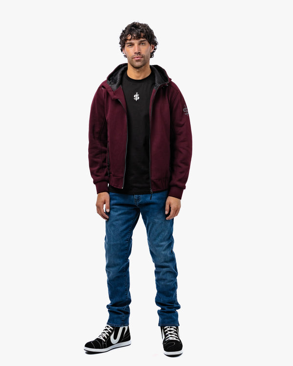 Blade Port Red Zip Up Mens Motorcycle Hoodie