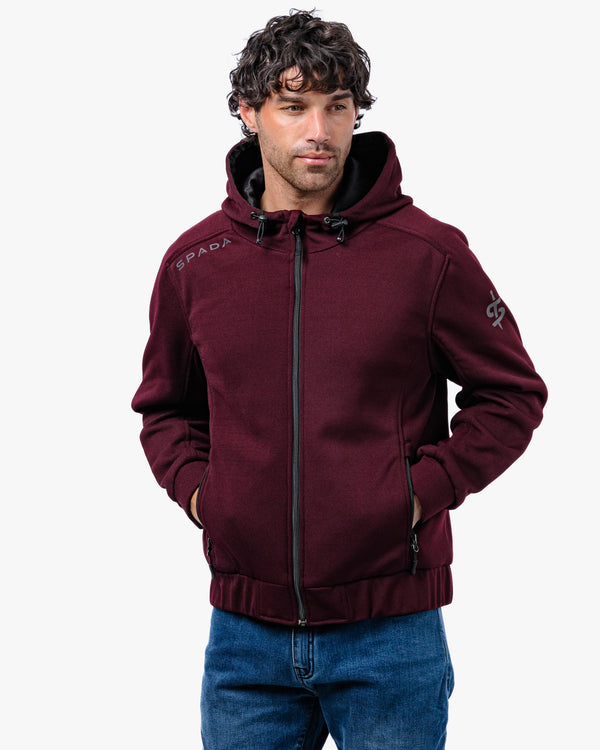 Blade Port Red Zip Up Mens Motorcycle Hoodie