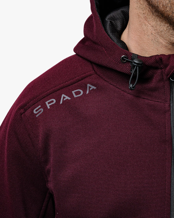 Blade Port Red Zip Up Mens Motorcycle Hoodie
