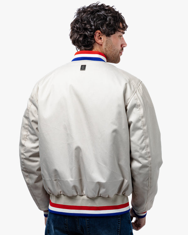 Airforce MA1 Ivory Motorcycle Bomber Jacket