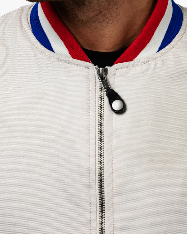 Airforce MA1 Ivory Motorcycle Bomber Jacket