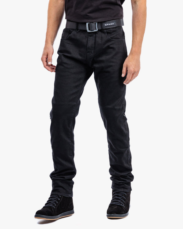 Drifter Mens Solid Black Motorcycle Jeans