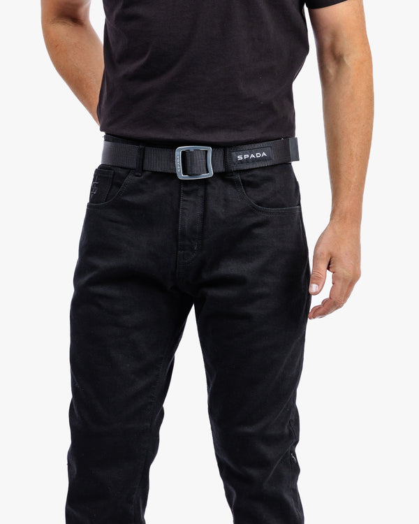 Drifter Mens Solid Black Motorcycle Jeans