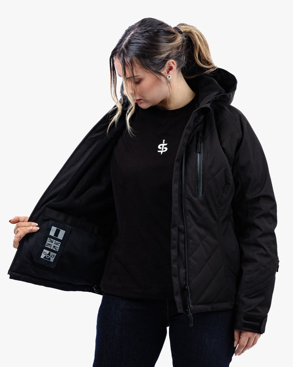 Bella Black Quilted Ladies Motorcycle Jacket