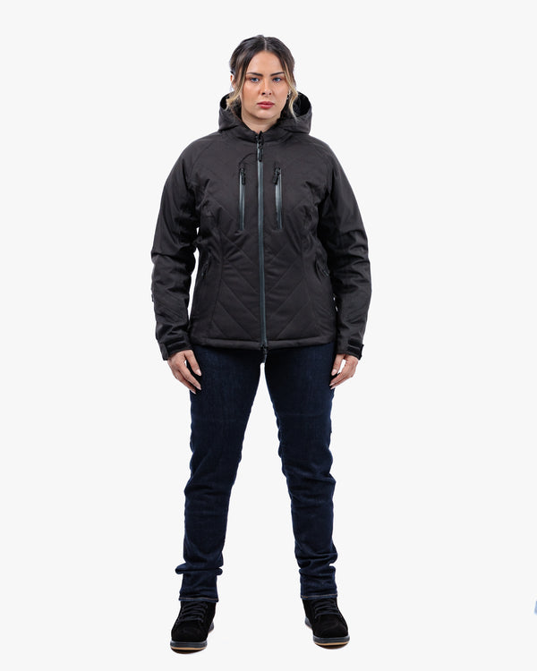 Bella Black Quilted Ladies Motorcycle Jacket