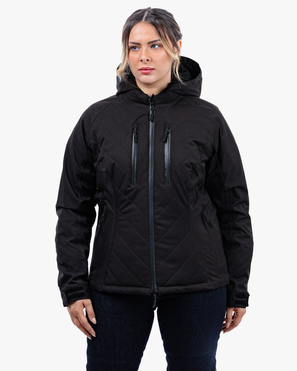 Bella Black Quilted Ladies Motorcycle Jacket