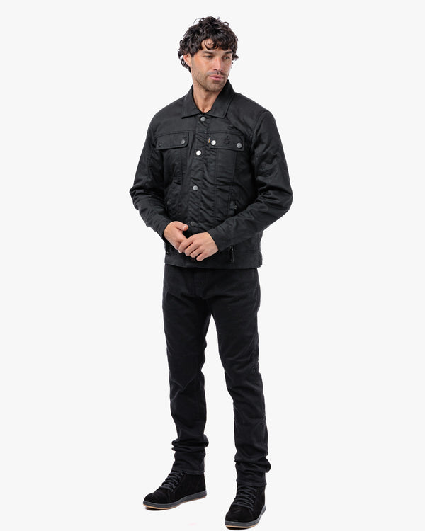 Temper Black & Tan Trucker Motorcycle Jacket