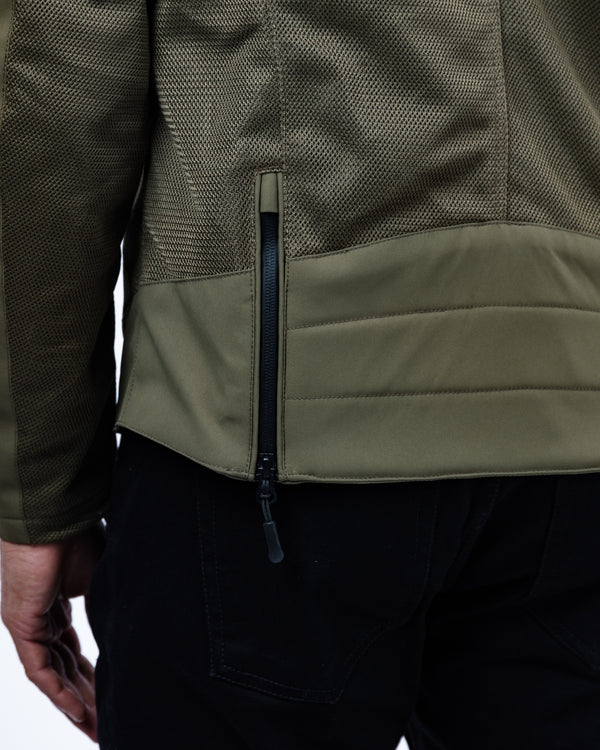 Cafe Air Olive Green Ventilated Motorcycle Jacket