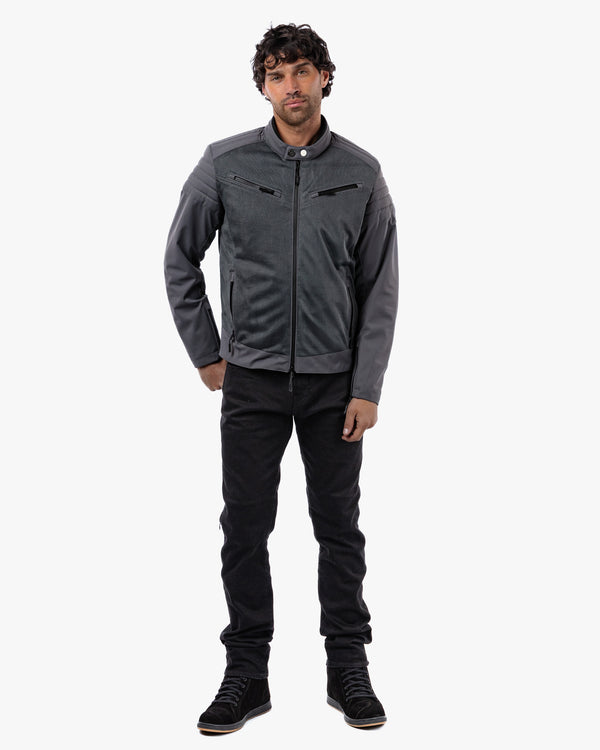 Cafe Air Ultimate Grey Ventilated Motorcycle Jacket