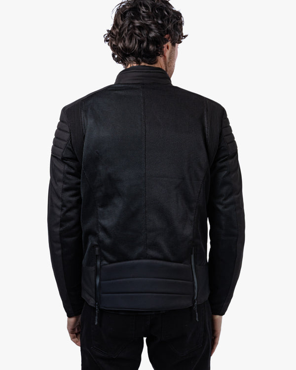 Cafe Air Black Ventilated Motorcycle Jacket