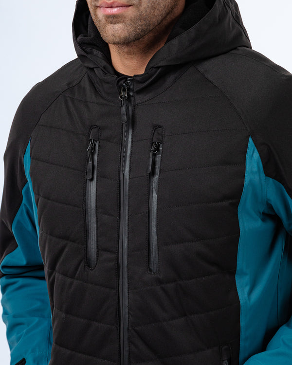 Tino Black & Coral Blue Waterproof Motorcycle Jacket