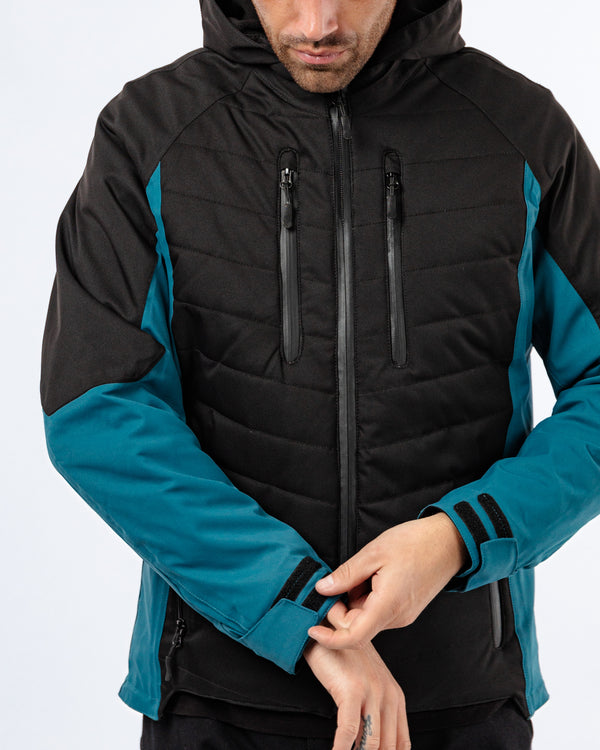 Tino Black & Coral Blue Waterproof Motorcycle Jacket