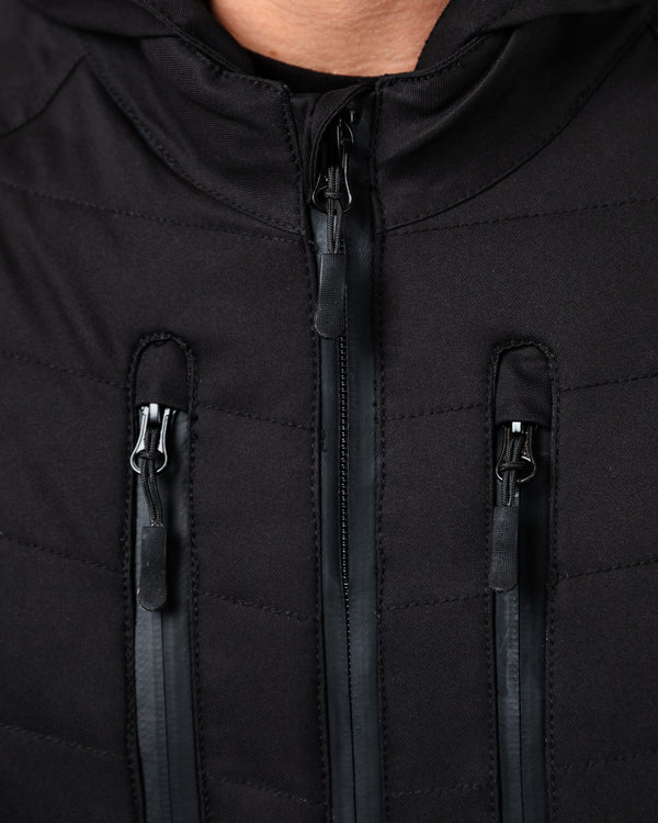 Tino Black & Coral Blue Waterproof Motorcycle Jacket