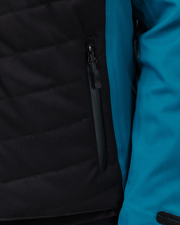 Tino Black & Coral Blue Waterproof Motorcycle Jacket