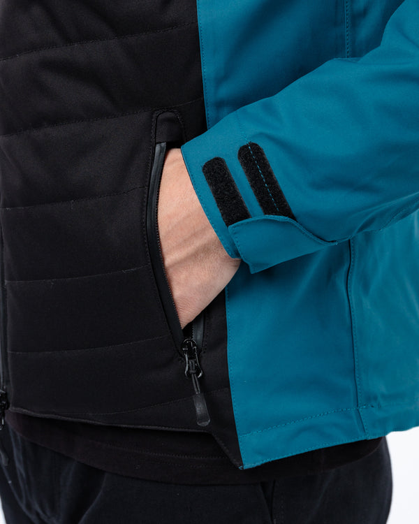 Tino Black & Coral Blue Waterproof Motorcycle Jacket