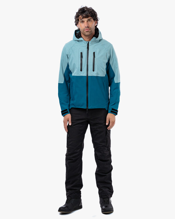 Joe Blue Smoke & Coral Blue Waterproof Motorcycle Jacket