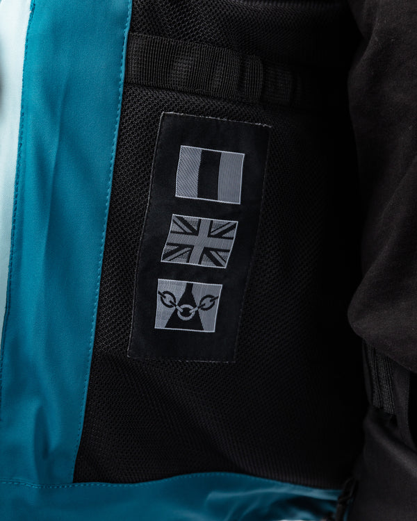 Joe Blue Smoke & Coral Blue Waterproof Motorcycle Jacket