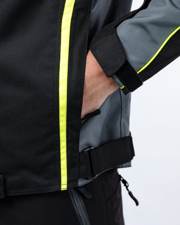 Pace Rev.2 Black, Grey & Fluo Motorcycle Jacket