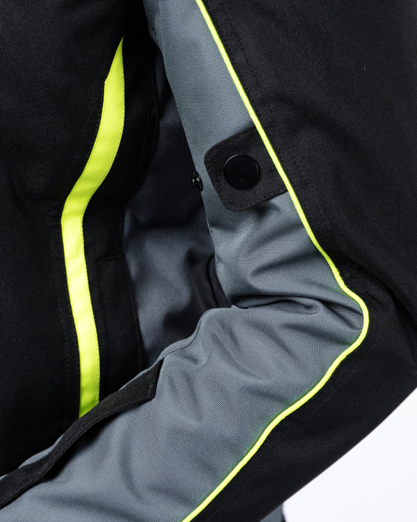 Pace Rev.2 Black, Grey & Fluo Motorcycle Jacket