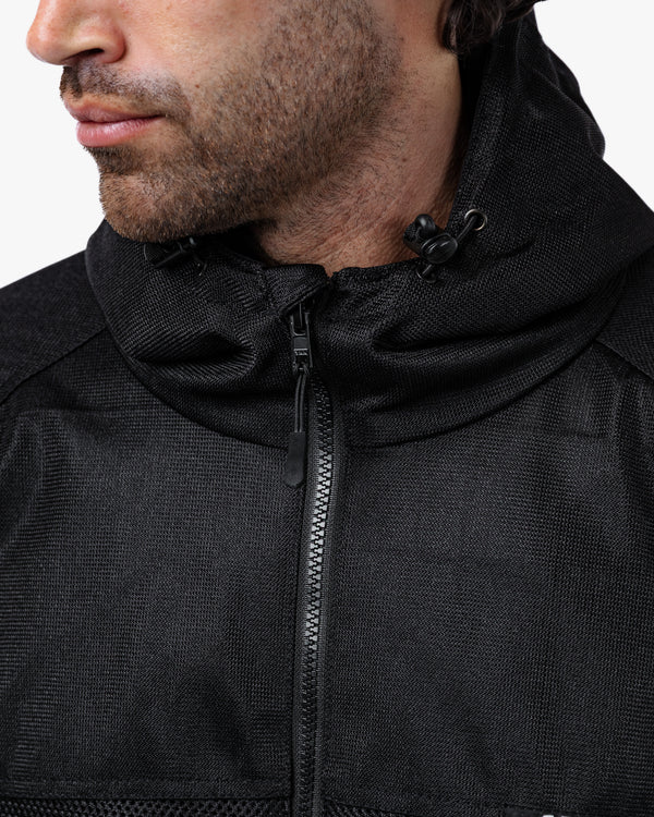 Hooded Air Black Motorcycle Jacket