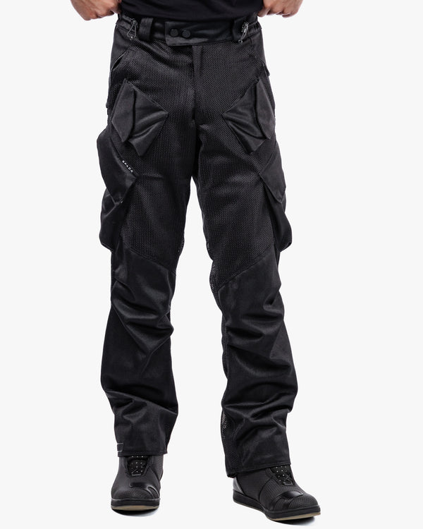 Combat Air Stealth Black Ventilated Motorcycle Trousers