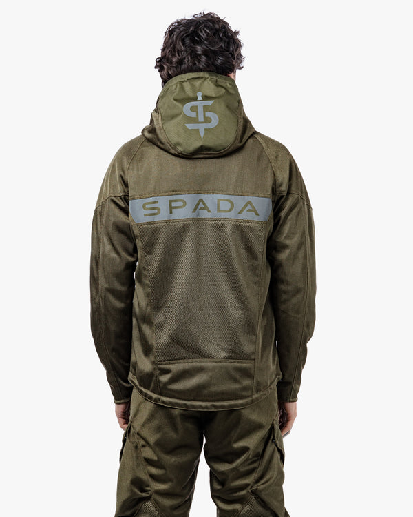 Hooded Air Olive Green Ventilated Motorcycle Jacket