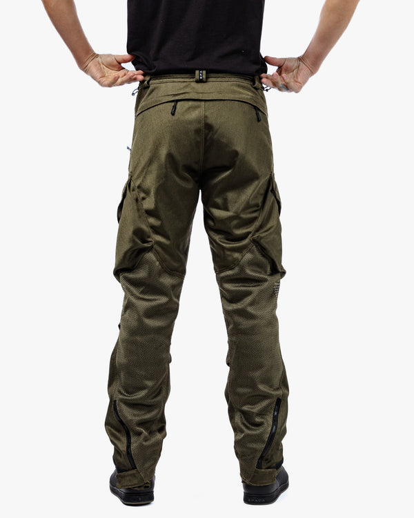 Combat Air Olive Green Ventilated Motorcycle Trousers